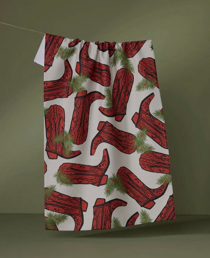 'Rodeo Red' Geometry Tea Towel
