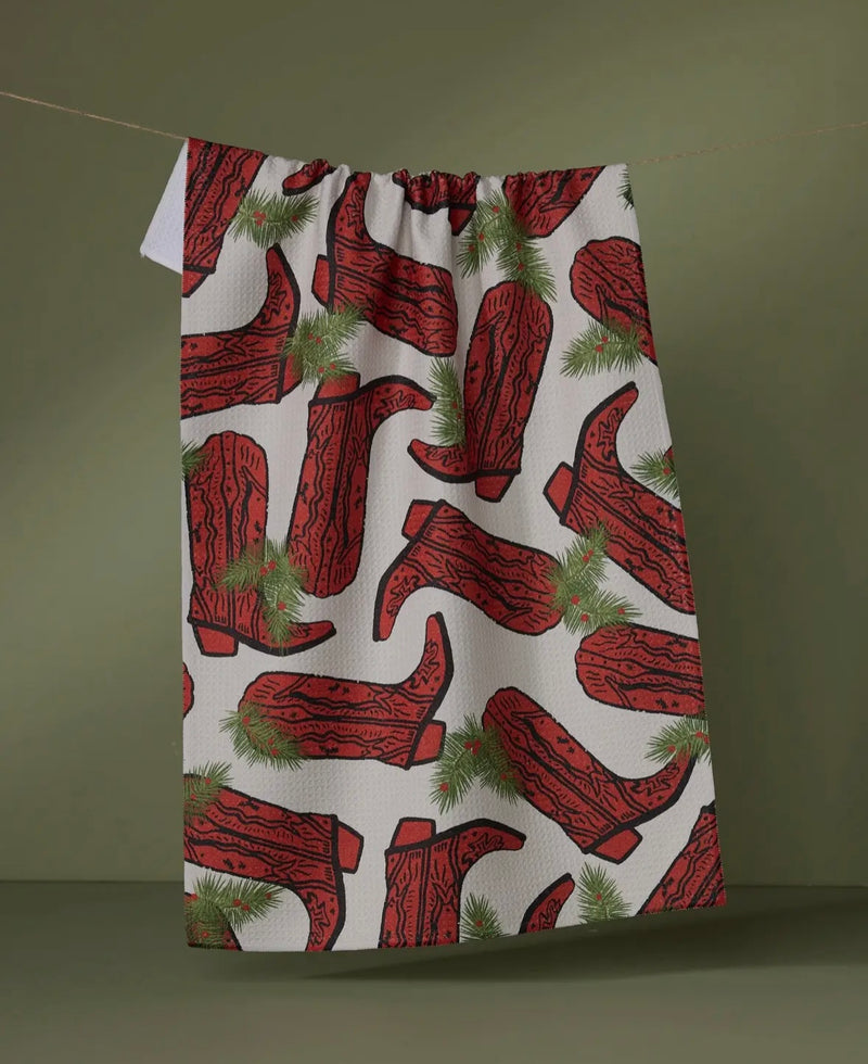 'Rodeo Red' Geometry Tea Towel