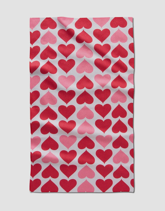 'Blushing Hearts' Geometry Tea Towel