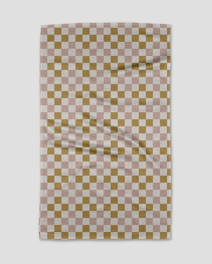 'Spring Checkers' Geometry Tea Towel