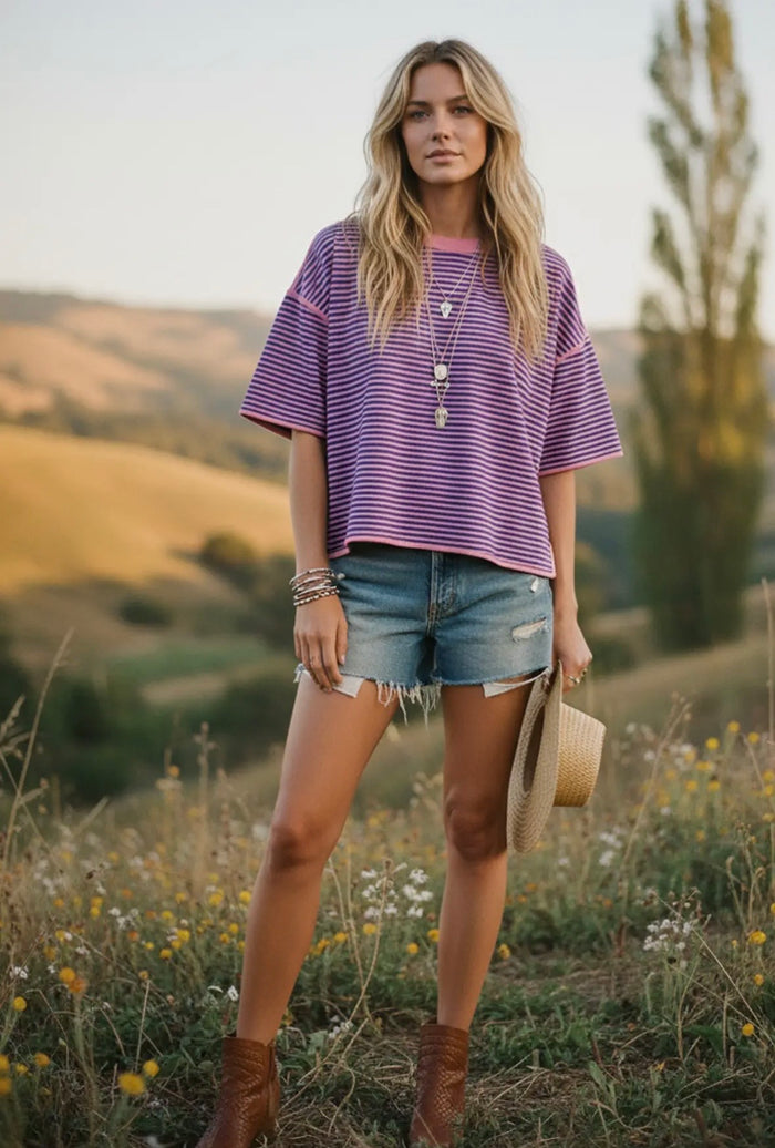 'Berkley' Oversized Striped Top