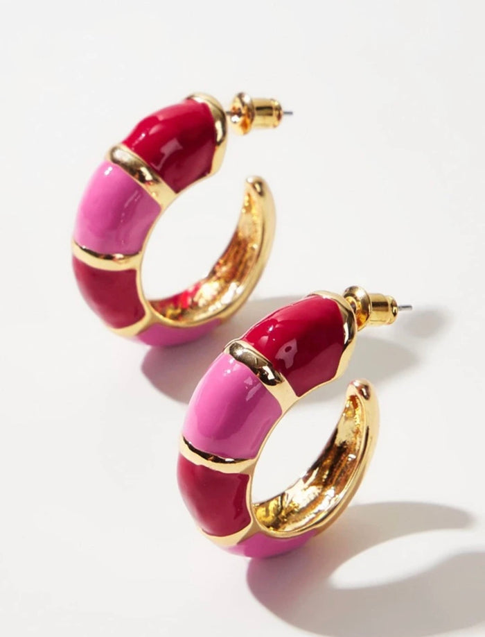'Pink Punch' Hoop Earrings