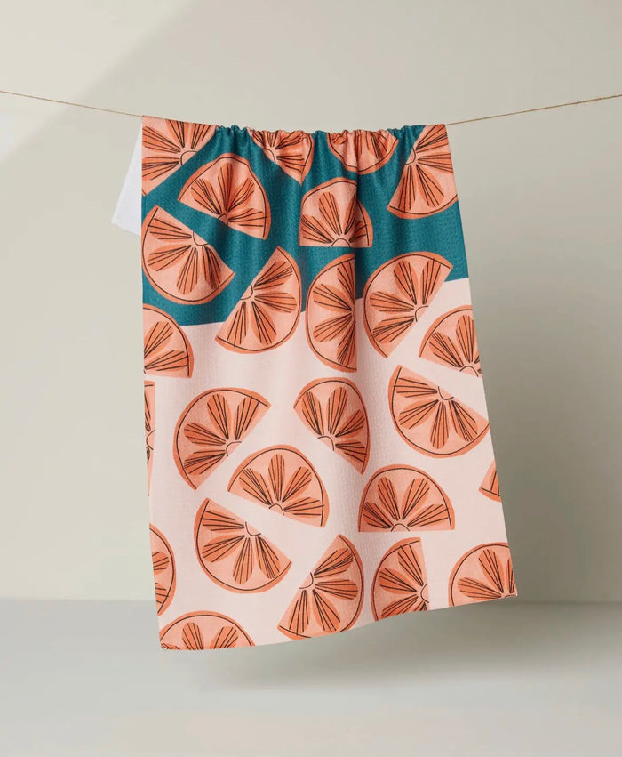 'Citrus Slices' Geometry Tea Towel