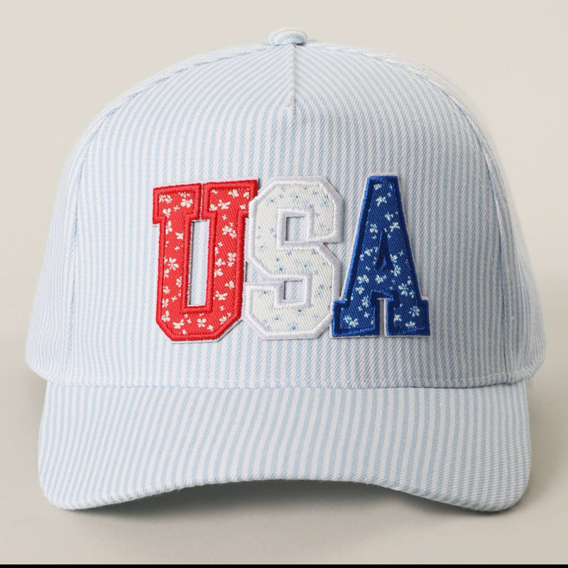 Blue Striped 'USA' hat